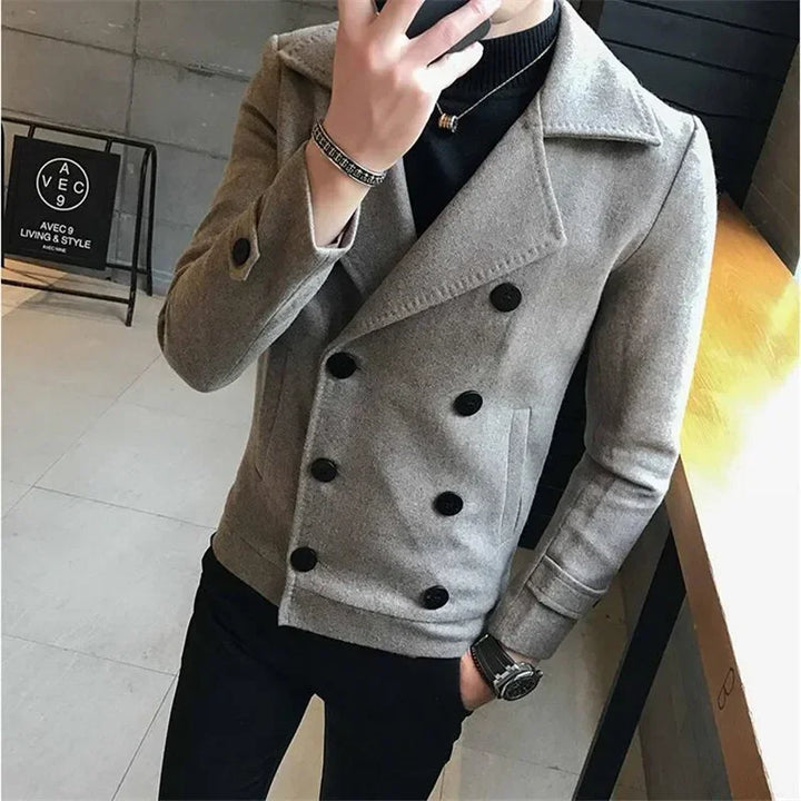 Double-Breasted Woolen Coat