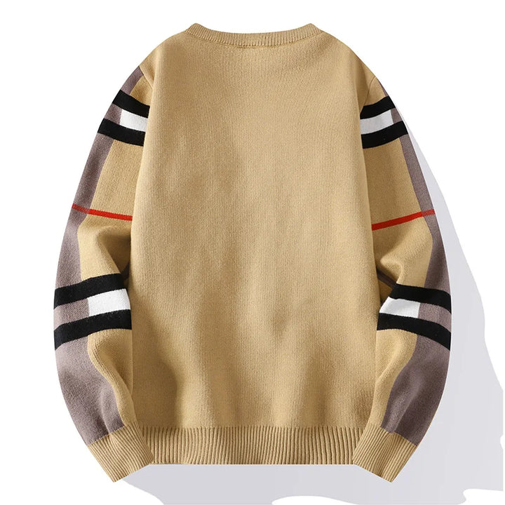 Classic Stripe Checkered Pullover Sweater