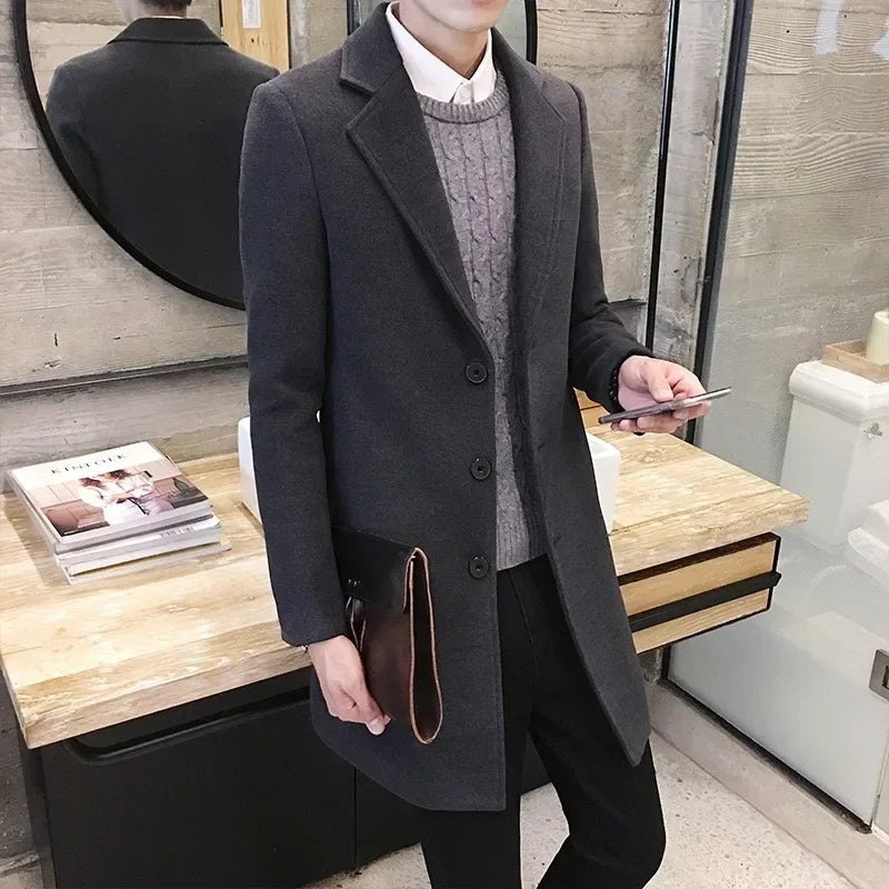 Autumn Winter Long Wool Blend Coat