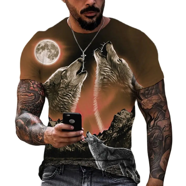 Striking 3D Animal Print T Shirt