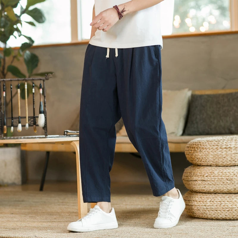 Summer Cotton Linen Casual Loose Pants