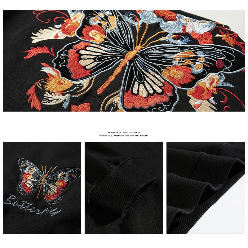 Butterfly Embroidery Hoodies