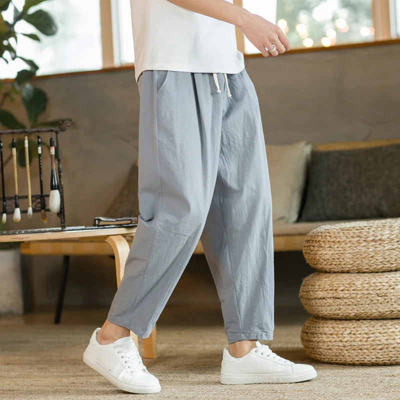 Summer Cotton Linen Casual Loose Pants