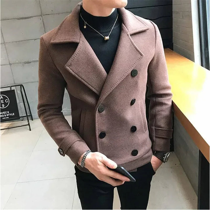 Double-Breasted Woolen Coat